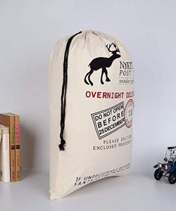 Yookay Christmas Bag Santa Sack Extra Large 27" X 19"with Drawstring for Xmas Gift Presents 2 Pack (Red+White)