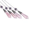 Nupuyai Healing Crystal Point Pendulum for Reiki Dowsing Divination Meditation Chakra Balancing with Dream Catcher Merkaba Star
