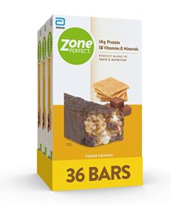 ZonePerfect Protein Bars, 14g Protein, 18 Vitamins & Minerals, Nutritious Snack Bar, Fudge Graham, 36 Bars