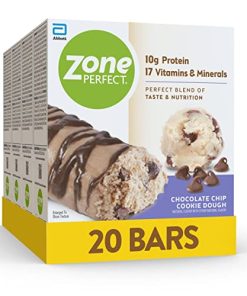 ZonePerfect Protein Bars, 10g Protein, 17 Vitamins & Minerals, Nutritious Snack Bar, Chocolate Chip Cookie Dough, 20 Bars