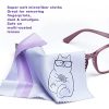 10 Pack Cute Kitty Cat Design Multicolor Microfiber Cleaning Cloths for Cleaning Eyeglasses Lenses Sunglasses and Cell Phone Beautifully Designer Colors Blue Pink Yellow Purple Green Cloth Wipes