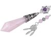 Nupuyai Healing Crystal Point Pendulum for Reiki Dowsing Divination Meditation Chakra Balancing with Dream Catcher Merkaba Star