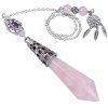 Nupuyai Healing Crystal Point Pendulum for Reiki Dowsing Divination Meditation Chakra Balancing with Dream Catcher Merkaba Star