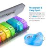 ZIKEE Weekly Pill Organizer 2 Times a Day, AM PM Pill Box with 7 Detachable Pill Case to Hold Medicine, Medication, Vitamins and Fish Oils