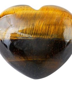 Zungtin Healing Crystal Tiger's Eye Heart Love Carved Palm Worry Stone Chakra Reiki Balancing