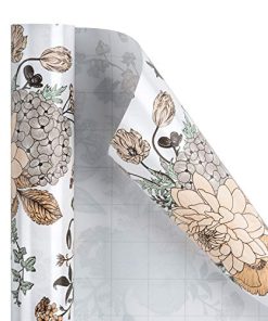 WRAPAHOLIC Wrapping Paper Roll - The Vintage Floral Printed on White Pearlized Paper,Perfect for Wedding, Birthday, Holiday, Baby Shower Wrap - 30 inch x 33 feet