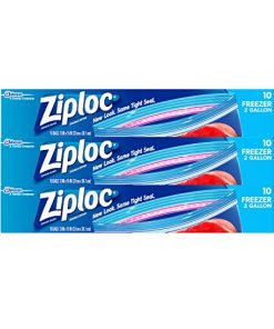 Ziploc Two Gallon Food Storage Freezer Bags, Grip 'n Seal Technology for Easier Grip, Open, and Close, 10 Count, Pack of 3 (30 Total Bags)