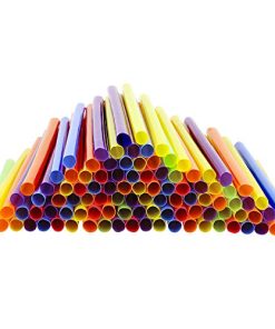 [100 Count] Jumbo Smoothie Straws - 8.5" High - Assorted Colors
