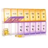 Extra Large Pill Organizer 2 Times a Day, XL Weekly Pill Box Twice a Day, 7 Day AM PM Pill Case, Oversized Daily Medicine Organizer for Vitamins, Fish Oils or Supplement (Yellow Purple)