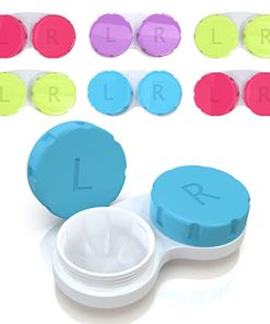 Yondex Contact Lens Case Set - 6 -Pack Bulk Contact Cases - Durable Plastic Contact Lenses Holder Kit - Leak-Proof Box for Eye Contacts - 4 Vibrant Colors - Cute, Compact, Light Travel Contact Case