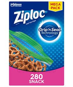 Ziploc Snack Bags for On the Go Freshness, Grip 'n Seal Technology for Easier Grip, Open, and Close, 280 Count
