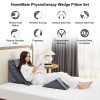 HomeMate 4pcs Orthopedic Bed Wedge Pillow Set, Post Surgery Foam Pillows for Back, Neck and Leg Pain Relief, Adjustable Wedge Pillow for Sleeping-Acid Reflux,Anti Snoring, Heartburn & GERD Sleeping