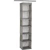 Amazon Basics 6-Tier Hanging Closet Shelf Organizer With Pockets, 8.5" D x 12" W x 9" H, Grey