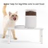 ‌Adjustable Automatic Cat Feeder Stand - Non-Slip Elevated Holder for Cats/Puppies, Fits Most Automatic Feeders & Water Dispensers, White(Holder ONLY)
