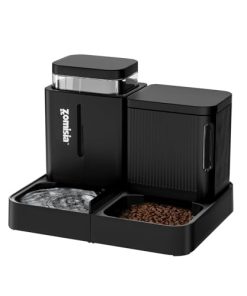 Gravity Cat Feeder and Water Dispenser, 2 in 1 Automatic Cat Feeder with 180 Degree Rotatable, 2 Pack Pet Self Feeding Large Capacity for Small Medium Dog Puppy Kitten, Black, 0.8 Gallon x 2