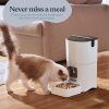 Smart Automatic Cat Feeder - 6-L Reliable Automatic Cat Food Dispenser with Display LCD Screen for Easy Set Up - (White)