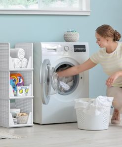 Sorbus Stackable Shelf Organizer Baskets – Plastic Closet Organizer for Clothes, Pantry, Bathroom, Kitchen & Garage – Open Front Storage Bins for Cabinets, Countertops & Under Shelf Organization