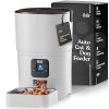 Smart Automatic Cat Feeder - 6-L Reliable Automatic Cat Food Dispenser with Display LCD Screen for Easy Set Up - (White)