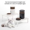 ‌Adjustable Automatic Cat Feeder Stand - Non-Slip Elevated Holder for Cats/Puppies, Fits Most Automatic Feeders & Water Dispensers, White(Holder ONLY)