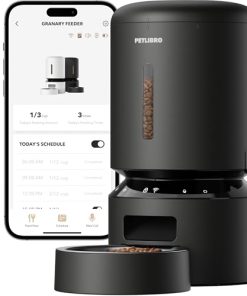 PETLIBRO Automatic Cat Feeder, 5G WiFi Automatic Dog Food Dispenser with Freshness Preservation, 5L Timed Pet Feeder with Low Food Sensor, Up to 10 Meals Per Day, Granary Black
