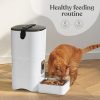 Smart Automatic Cat Feeder - 6-L Reliable Automatic Cat Food Dispenser with Display LCD Screen for Easy Set Up - (White)