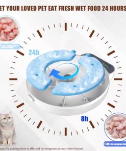 Automatic Wet Food Cat Feeder, Auto Refrigerated Wet Foods Feeder for Cats Dogs 4 Meal Timed Fresh Foods Dispenser with 2 Ice Packs Small Pet Feeders for Kitty Puppy Automatic Cat Dog Food Bowl