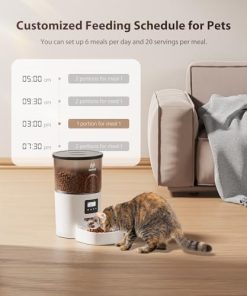 IMIPAW Automatic Cat Feeders, 3L Timed Cat Dry Food Dispenser, Dual Power Supply, Programmable Portion Size, Auto Pet Feeder for Cats and Small Dogs