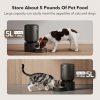 PETLIBRO Automatic Cat Feeder, 5G WiFi Automatic Dog Food Dispenser with Freshness Preservation, 5L Timed Pet Feeder with Low Food Sensor, Up to 10 Meals Per Day, Granary Black
