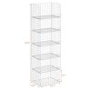 6-Tier Stackable & Foldable Closet Organizers, White Modern Metal Closet Shelf System with 6 Shelves, 15.7"x11.8"x8.7" (Patent Pending)