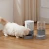 Gravity Cat Feeder and Water Dispenser - Automatic Cat Food and Water Dispenser with Stainless Steel Bowl, 2 Pack Pet Self Feeding for Small Dog Puppy Kitten, 2.4L Dry Food and 2.6L Water