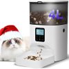 Automatic Cat Feeder, 4L Cat Food Dispenser with 10s Voice Recorder, Pet Feeder up to 8 Meals per Day, Timed Dog Feeder with Dry Food Sealed Ring (White, 4L-Basic)
