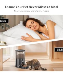 Automatic Cat Feeder: 4L Timed Cats Food Dispenser Programmable 1-6 Meal for Cat and Small Medium Dog- Auto Pet Feeder Easy to Set Up Dual Power Supply with Desiccant Bag| Detachable Washable