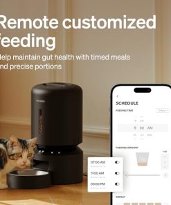 PETLIBRO Automatic Cat Feeder, 5G WiFi Automatic Dog Food Dispenser with Freshness Preservation, 5L Timed Pet Feeder with Low Food Sensor, Up to 10 Meals Per Day, Granary Black
