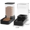 Automatic Cat Feeder and Water Dispenser in Set with Pet Food Bowl,Gravity Dog Waterer and Food Feeder for Small Medium Dog Cat Puppy Kitten Large Capacity(3.3L,Black)