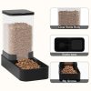 Automatic Cat Feeder and Water Dispenser in Set with Pet Food Bowl,Gravity Dog Waterer and Food Feeder for Small Medium Dog Cat Puppy Kitten Large Capacity(3.3L,Black)