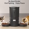 Dual Automatic Cat Feeder 2 Cats,6 Meals/Day,12 Portions/Meal,4.2L Dual Power Double Bowls Feeder,Dry Food Auto Pet Dispenser,10S Voice Record,Flexible Schedule Timer (Black,Stainless Dual Bowls)