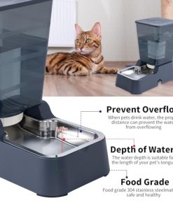 Meikuler Pets Auto Feeder 5.2L,Food Feeder and Water Dispenser Set for Medium & Large Dogs Cats and Pets Animals (Navy)