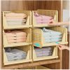 SNSLXH 5 Pack Stackable Closet Organizer Box, Multifunctional & Foldable Closet Storage Basket for Bathroom Kitchen Laundry Room Wardrobe Storage, Space-Saving Clothes Storage Drawer Organizer, Yellow