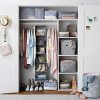 Amazon Basics 6-Tier Hanging Closet Shelf Organizer With Pockets, 8.5" D x 12" W x 9" H, Grey
