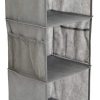 Amazon Basics 6-Tier Hanging Closet Shelf Organizer With Pockets, 8.5" D x 12" W x 9" H, Grey