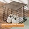 3PCS Stackable Closet Organizers and Storage, Shelves with Wood Top Extra Storage, Clothes Organizer Basket, Bin, or Tube for Wardrobe and Home Organization (Black-Sturdy Metal) Patent Pending