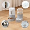 Gravity Cat Feeder and Water Dispenser - Automatic Cat Food and Water Dispenser with Stainless Steel Bowl, 2 Pack Pet Self Feeding for Small Dog Puppy Kitten, 2.4L Dry Food and 2.6L Water