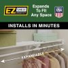 EZ SHELF Closet Shelf with Hanging Rod - 28-48” Expandable, White, Closet Shelves - Strong, Holds 200 lbs - DIY, Easy Install to 2 Side Walls - Alternative to Wire Shelving