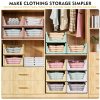 SNSLXH 5 Pack Stackable Closet Storage Basket, Multifunctional & Foldable Closet Organizer for Bathroom Kitchen Laundry Room Wardrobe Storage, Space-Saving Clothes Storage Drawer Organizer, White