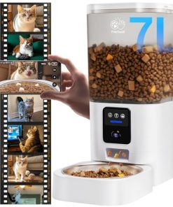Automatic Cat Feeder with 2K Camera: 5G WiFi Automatic Dog Feeder with Night Vision,Cat Food Dispenser with 7L Large Food Storage Container for Multiple Pet,Detachable for Easy Clean -29 Cup
