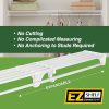 EZ SHELF Closet Shelf with Hanging Rod - 28-48” Expandable, White, Closet Shelves - Strong, Holds 200 lbs - DIY, Easy Install to 2 Side Walls - Alternative to Wire Shelving