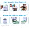 Automatic Dog Cat Feeder and Water Dispenser Gravity Food Feeder and Waterer Set with Pet Food Bowl for Small Medium Dog Puppy Kitten, Large Capacity 1 Gallon x 2