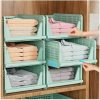 SNSLXH 5 Pack Stackable Closet Organizer Box, Multifunctional & Foldable Closet Storage Basket for Bathroom Kitchen Laundry Room Wardrobe Storage, Space-Saving Clothes Storage Drawer Organizer, Green