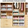 SNSLXH 5 Pack Stackable Closet Organizer Box, Multifunctional & Foldable Closet Storage Basket for Bathroom Kitchen Laundry Room Wardrobe Storage, Space-Saving Clothes Storage Drawer Organizer, Yellow