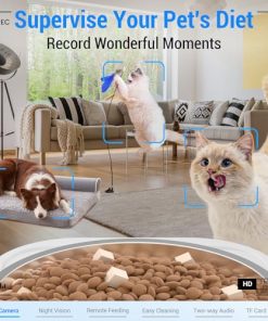 Automatic Cat Feeder with 2K Camera: 5G WiFi Automatic Dog Feeder with Night Vision,Cat Food Dispenser with 7L Large Food Storage Container for Multiple Pet,Detachable for Easy Clean -29 Cup